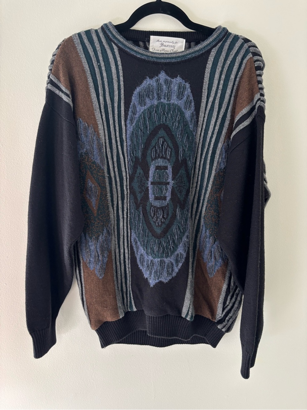 Vintage Saxony 3D Wool Blend Sweater